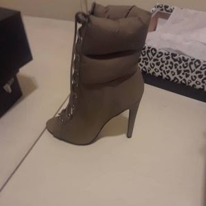Olive Green Peeptoe bootie